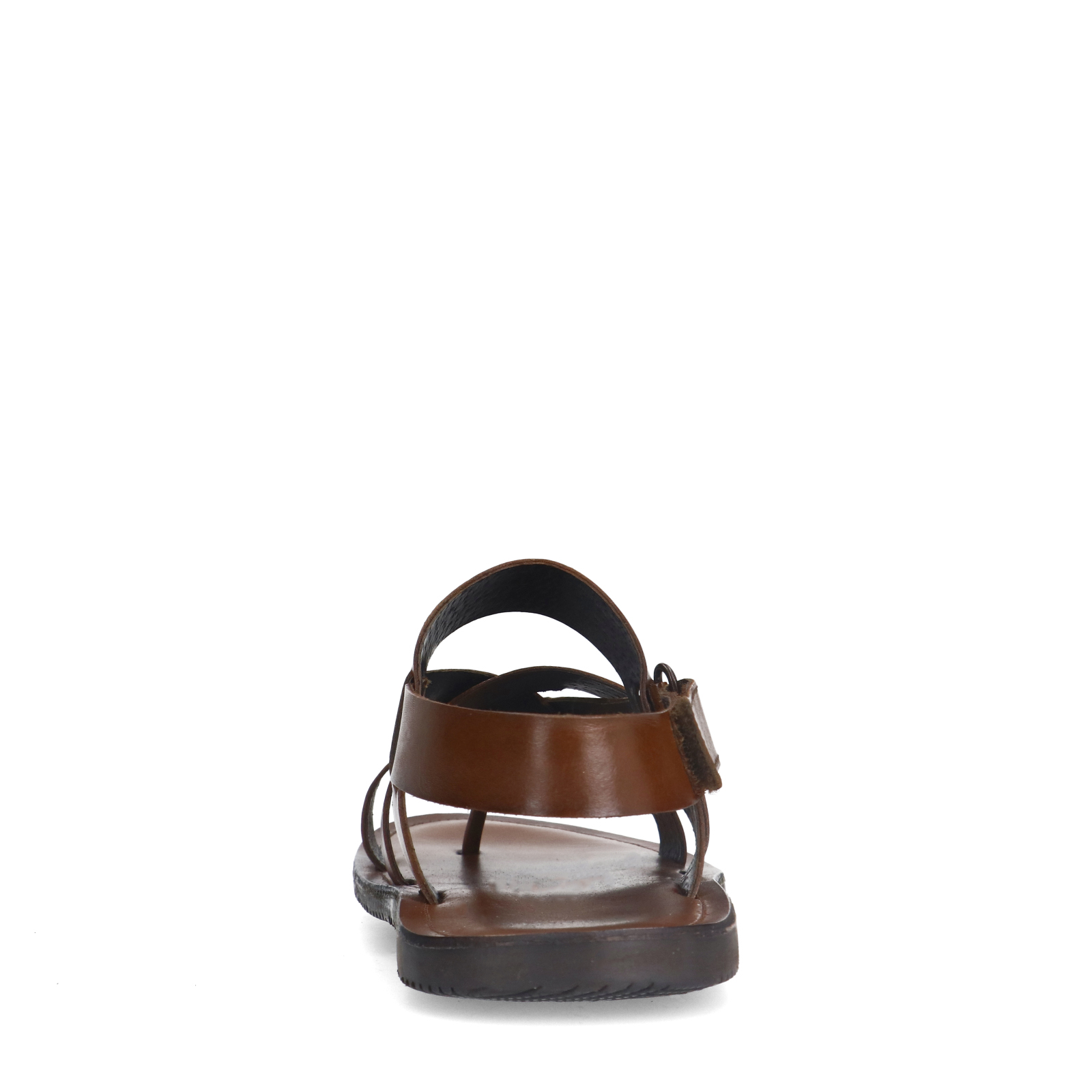 Leren gevlochten cognac slippers