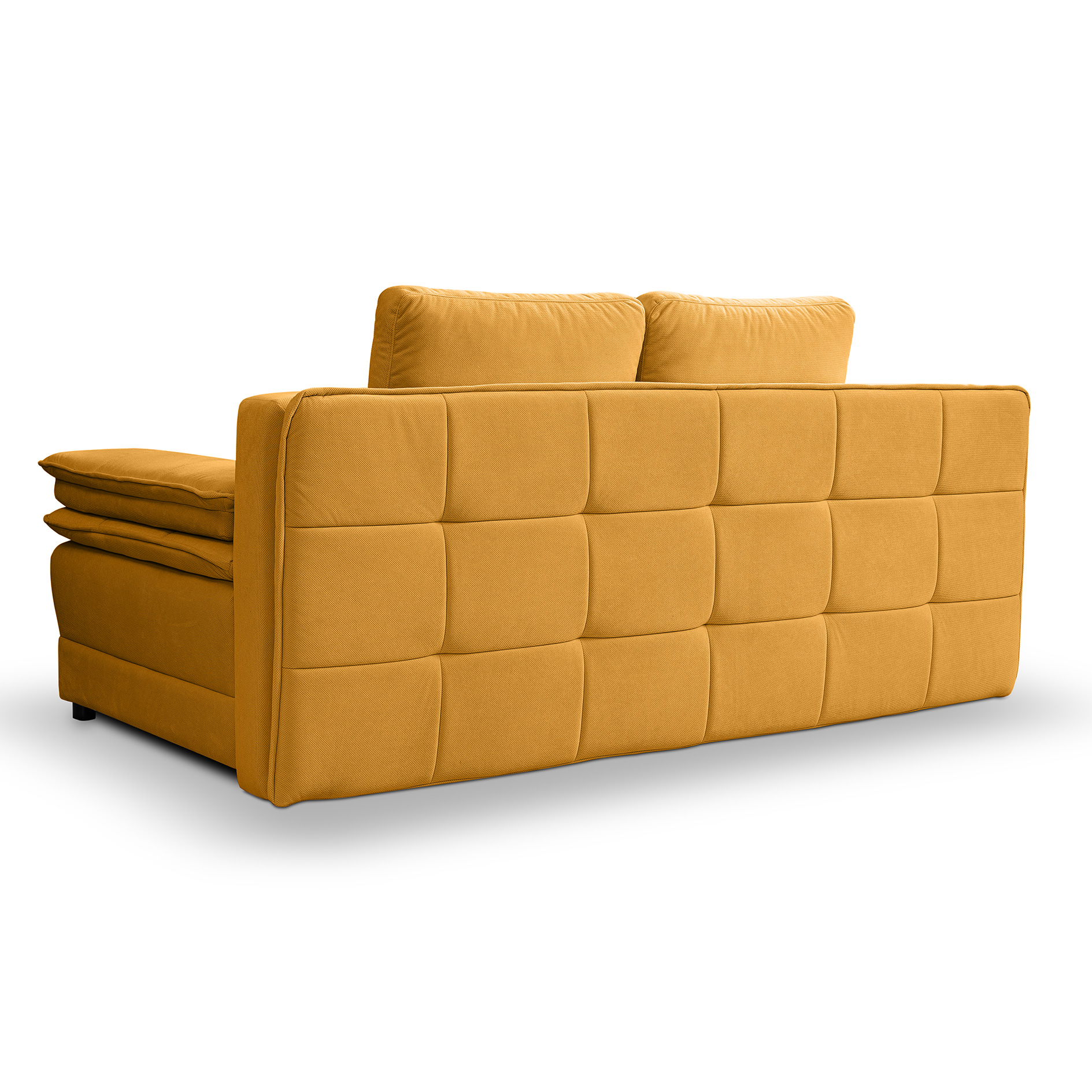 Schlafsofa - maisgelb - Velvet - Liegefunktion und Staukasten
