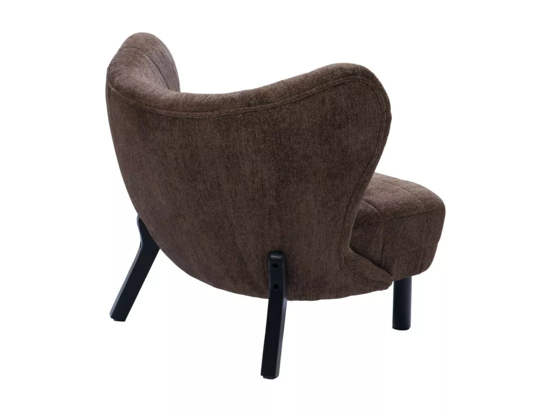 Fauteuil crapaud pieds métal et velours - GASPARD