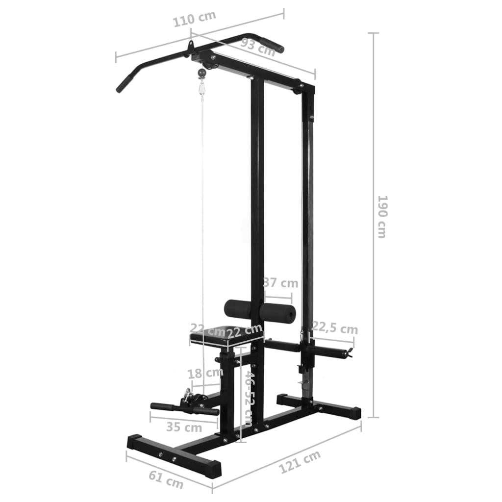 Máquina de musculação Vidaxl preta de 60,5 kg