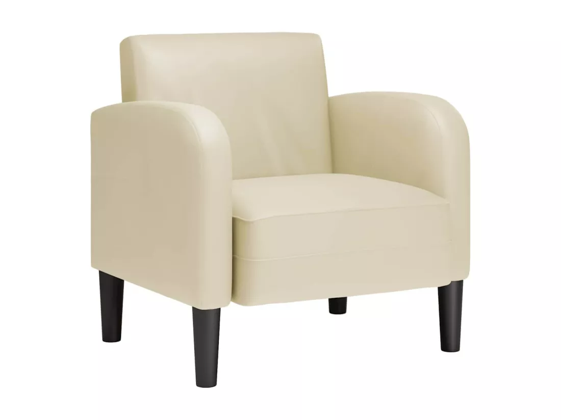 Chaise de canapé avec accoudoirs crème 54 cm similicuir