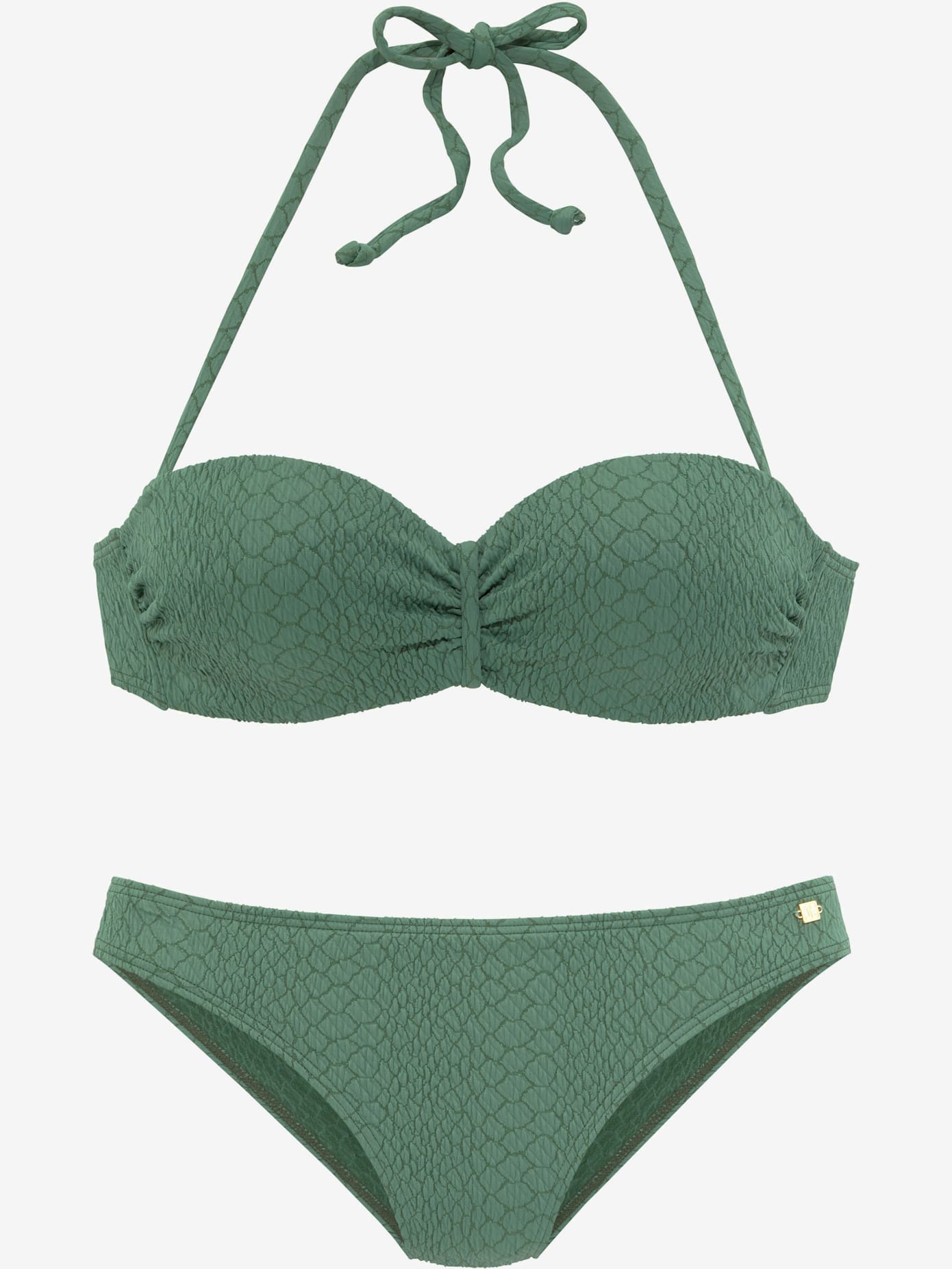 Maillot de bain bandeau à armatures qualité structurée élégante au look animal