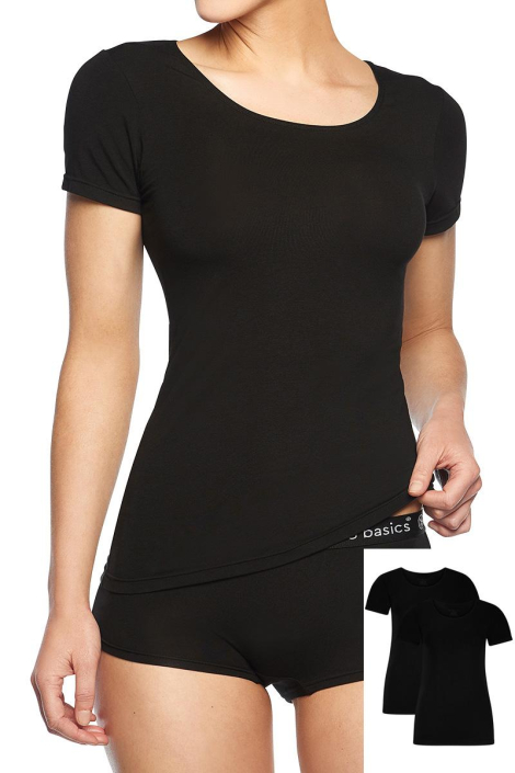 Bamboo basics zwarte dames t-shirt