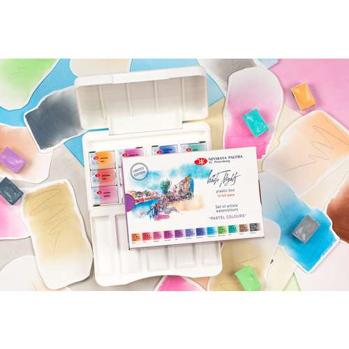 WHITE NIGHTS™ Künstler-Aquarellfarben-Set Pastel Colours
