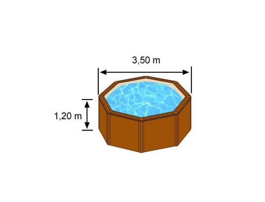 GRE POOLS - Kit piscine ronde en acier Pacific Diam.3,50mx1,20m