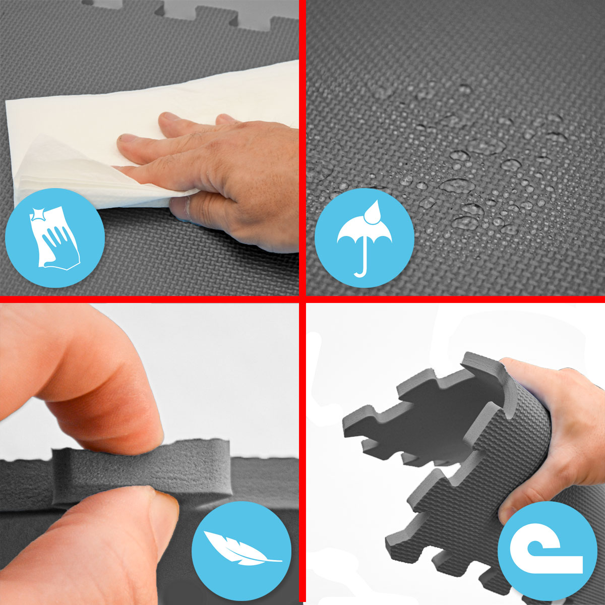 18 Teile Baby Kinder Puzzlematte ab Null - 30x30 Puzzle Spielmatte Krabbelmatte