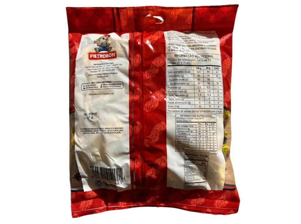 REBUÇADO PIETROBON AMENDOIM CROCANTE 250G