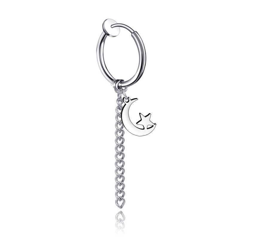 Prushia - Maan Hoop Druppel Oorbel / Clip-On Oorbel