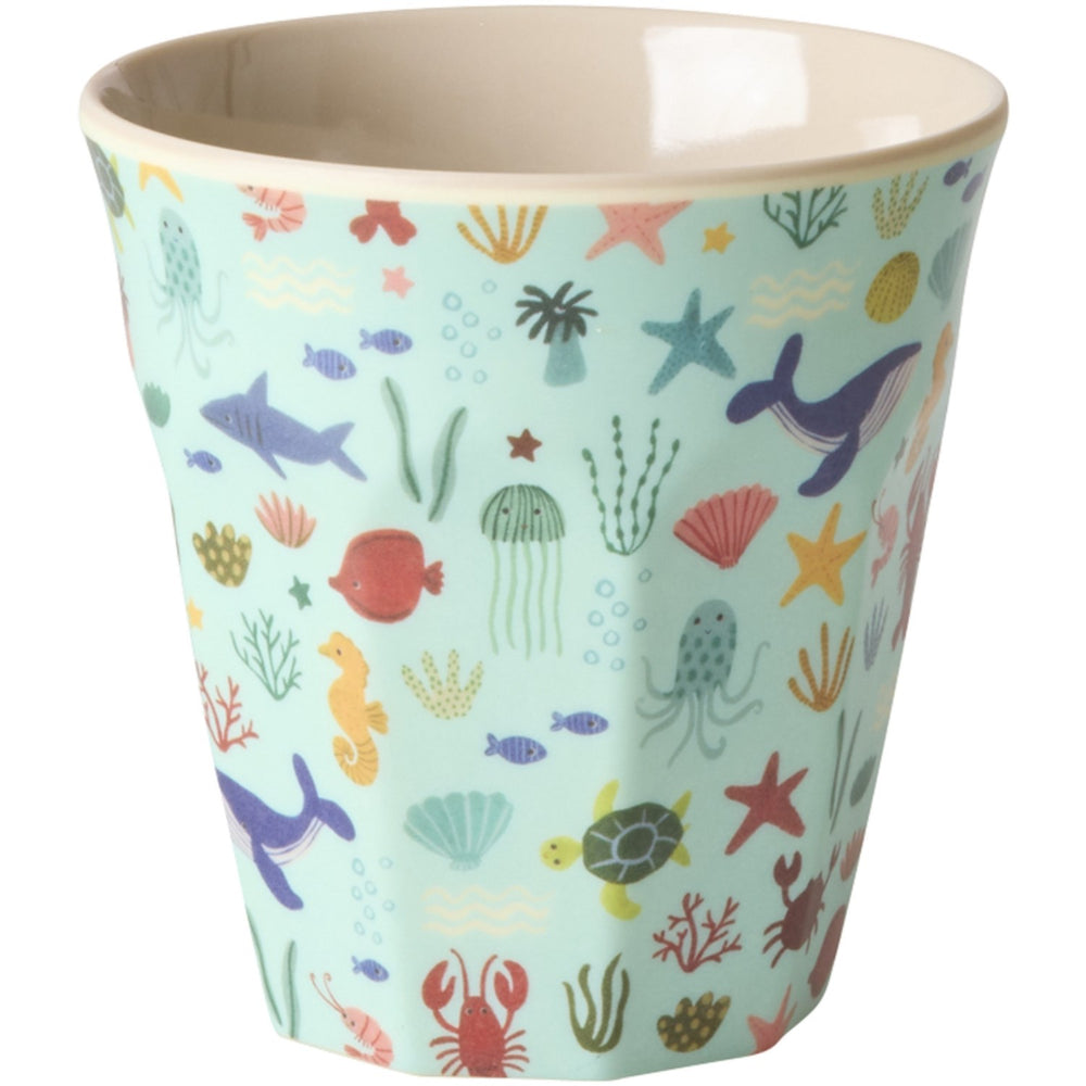 Køb Rice Blue Ocean Print Melamine Kids Kop Small 160 Ml