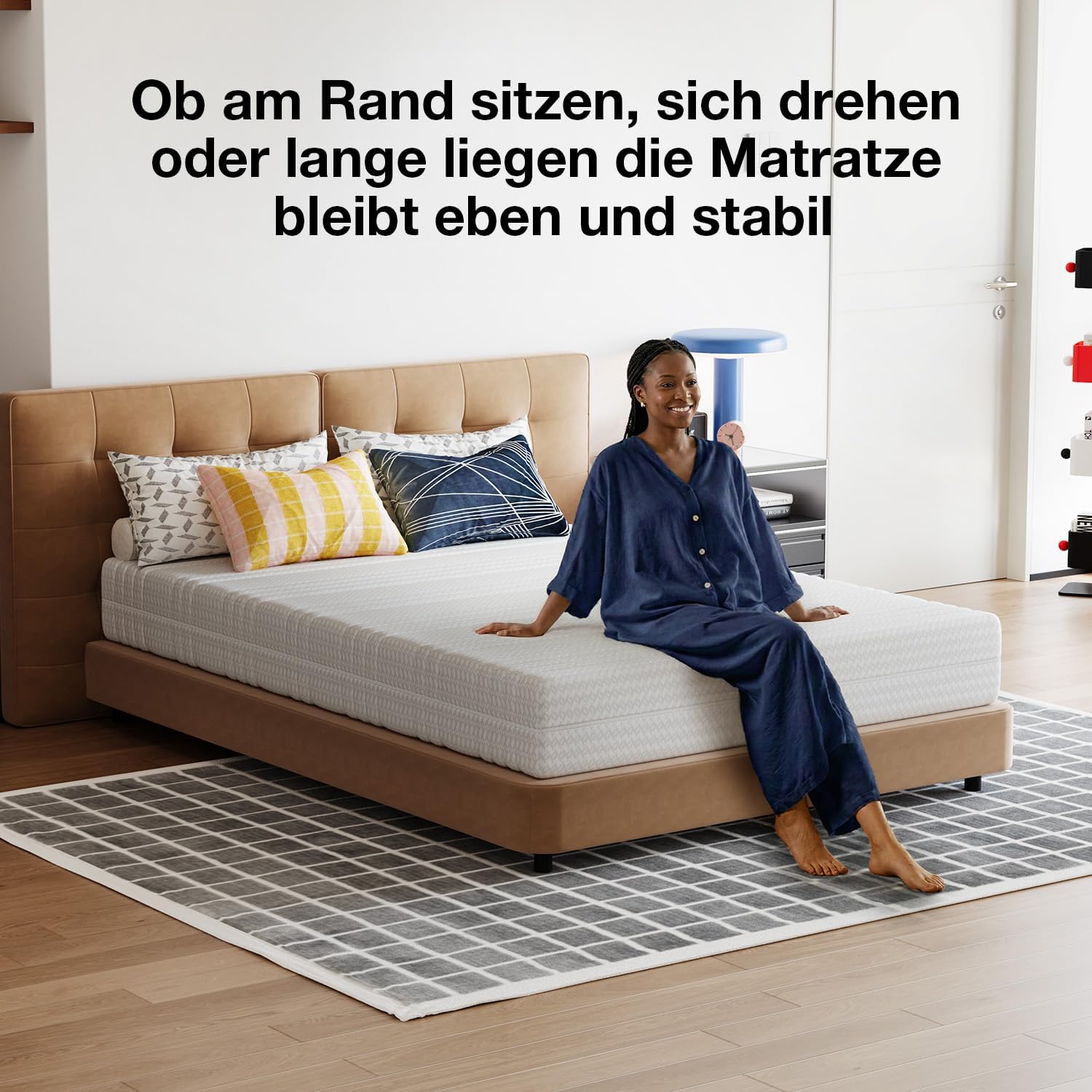 Novilla 160x200 cm Matratze Kaltschaummatratze H3/H4 Härtegrad 7-Zonen Komfortschaum Matratzen Atmungsaktiver Komfort Rollmatratze mit Abnehmbarer Stoffbezug Oeko-TEX Höhe 18 cm