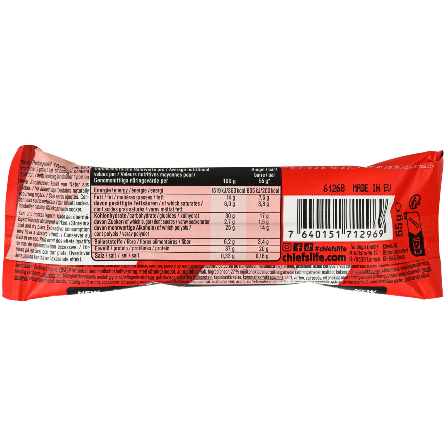 Chiefs Protein Bar Strawberry