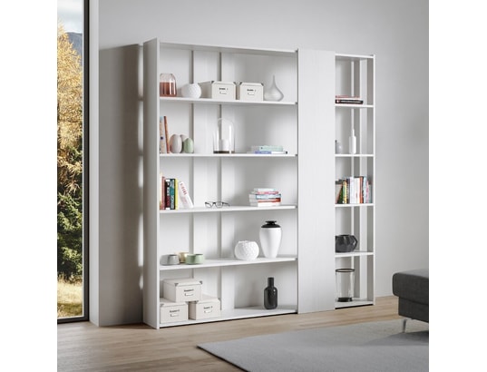 ITAMOBY - Bibliothèque kato d 178x36x204cm frêne blanc