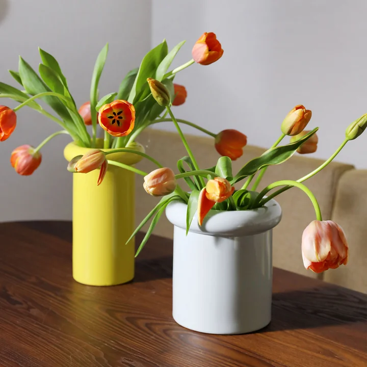 &klevering - Turban Vase 27 x Ø 16 cm, gelb