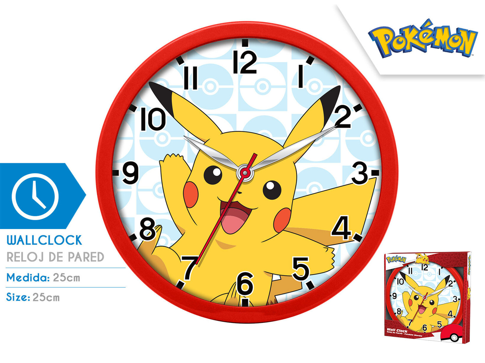 RELOGIO DE PAREDE POKEMON