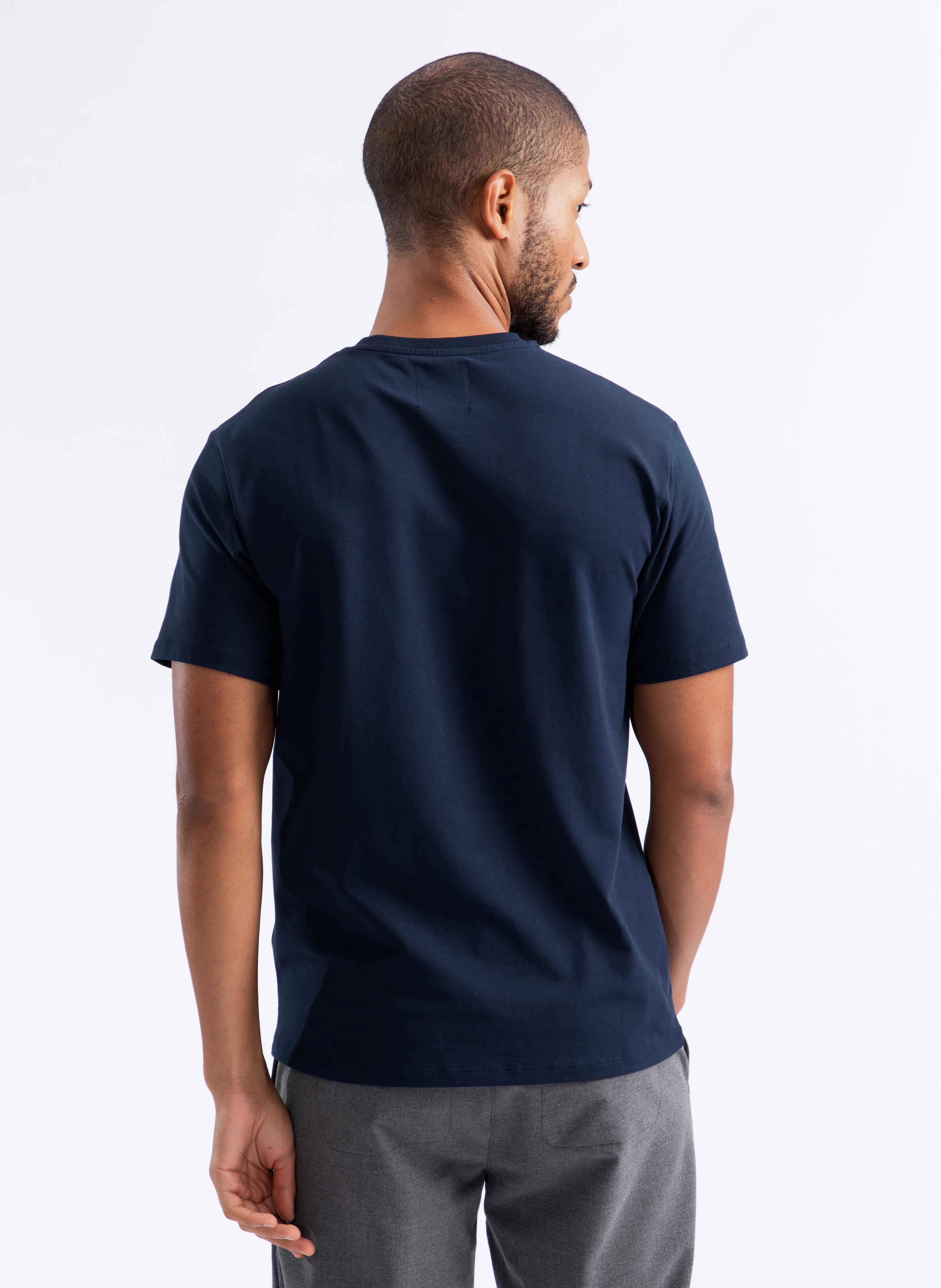 MOVE - Tee-shirt droit col rond en coton | Bleu