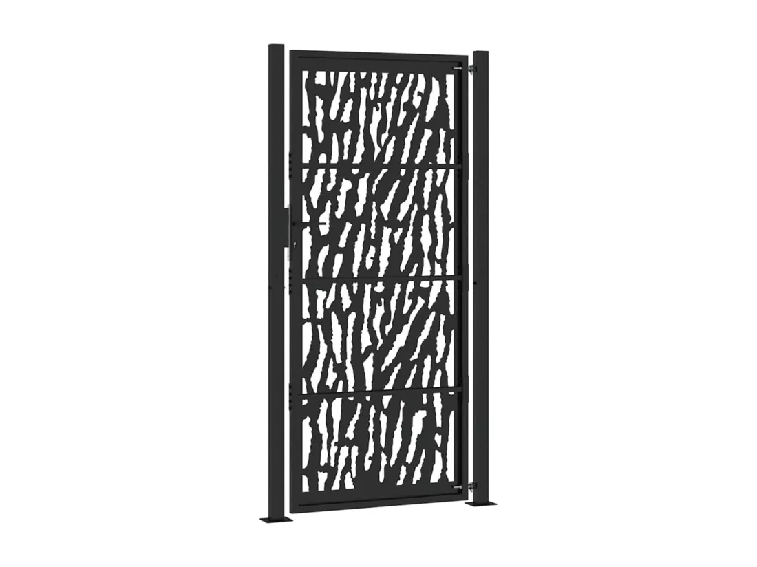 Portail de jardin noir 105x205 cm acier conception de tracés