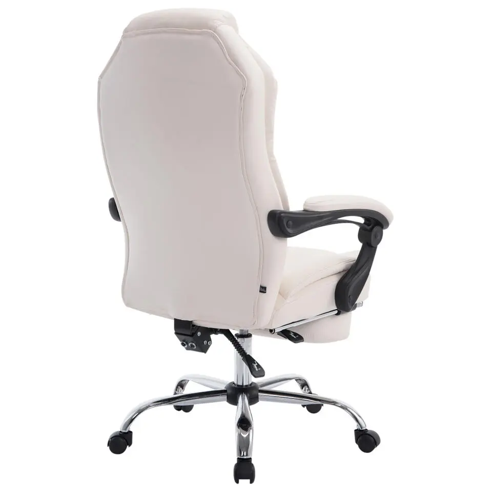 CLP Bureaustoel Castle chroom Frame - Kunstleer - creme