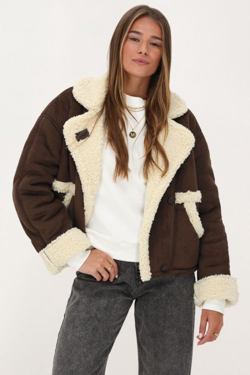 Bruin suède teddy jasje