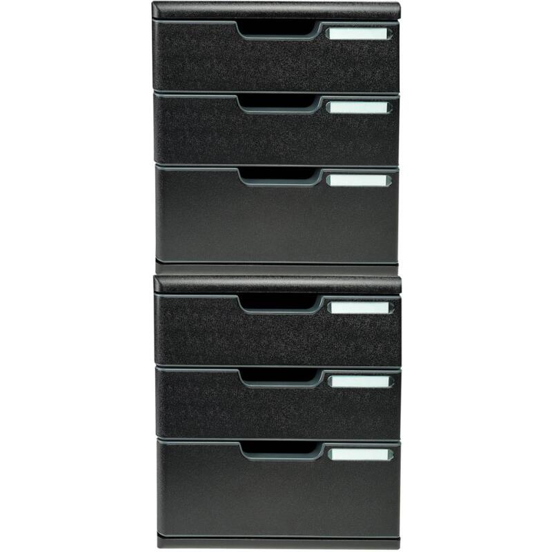 Module de classement Modulo Ecoblack 3 tiroirs fermés - Noir