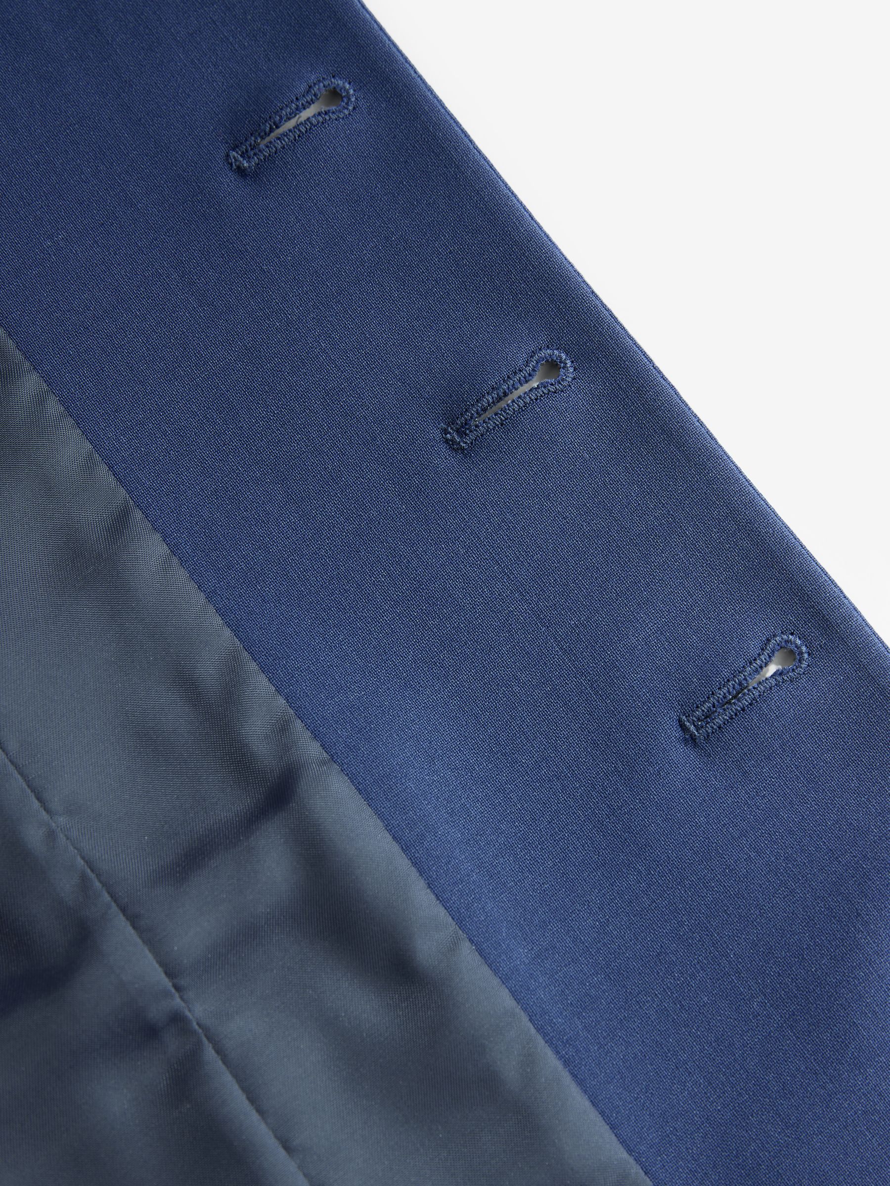 Blauw - Regular Fit Wool Blend Motionflex Waistcoat