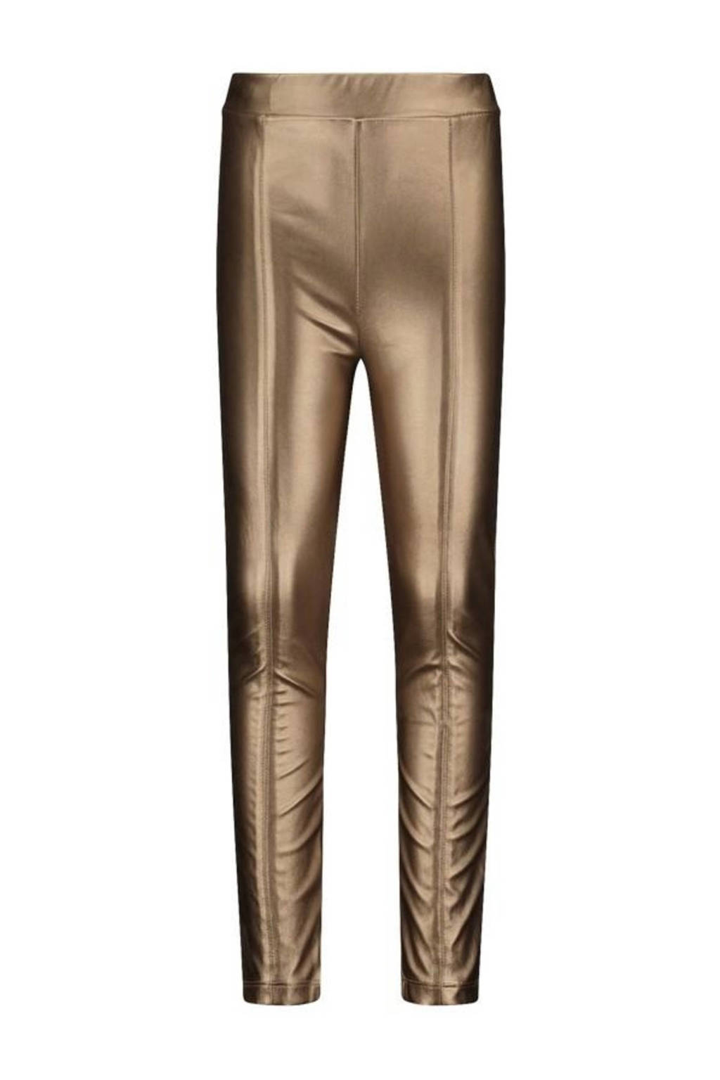 Like Flo metallic imitatieleren high waist skinny broek brons