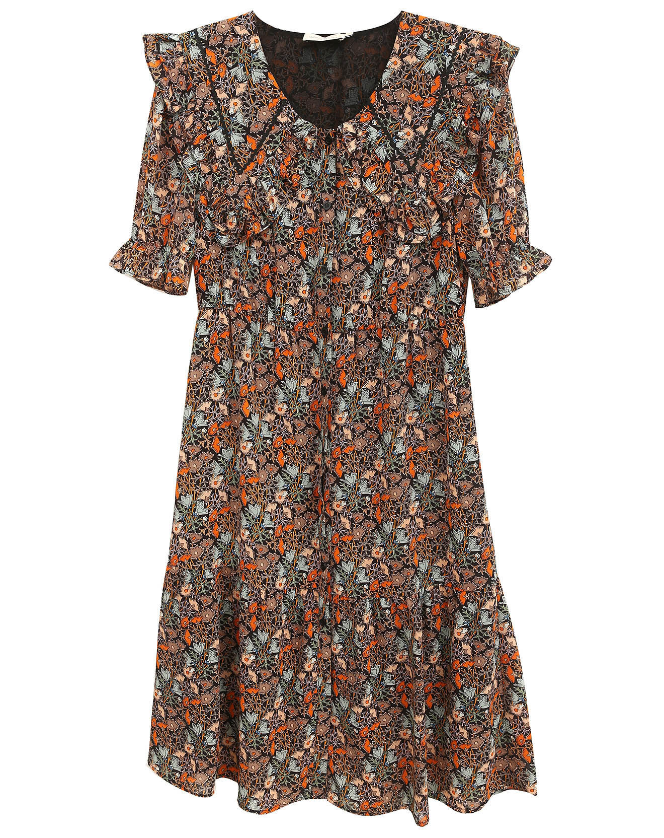 See u Soon Robe en voile Lana imprimée noir/multicolore