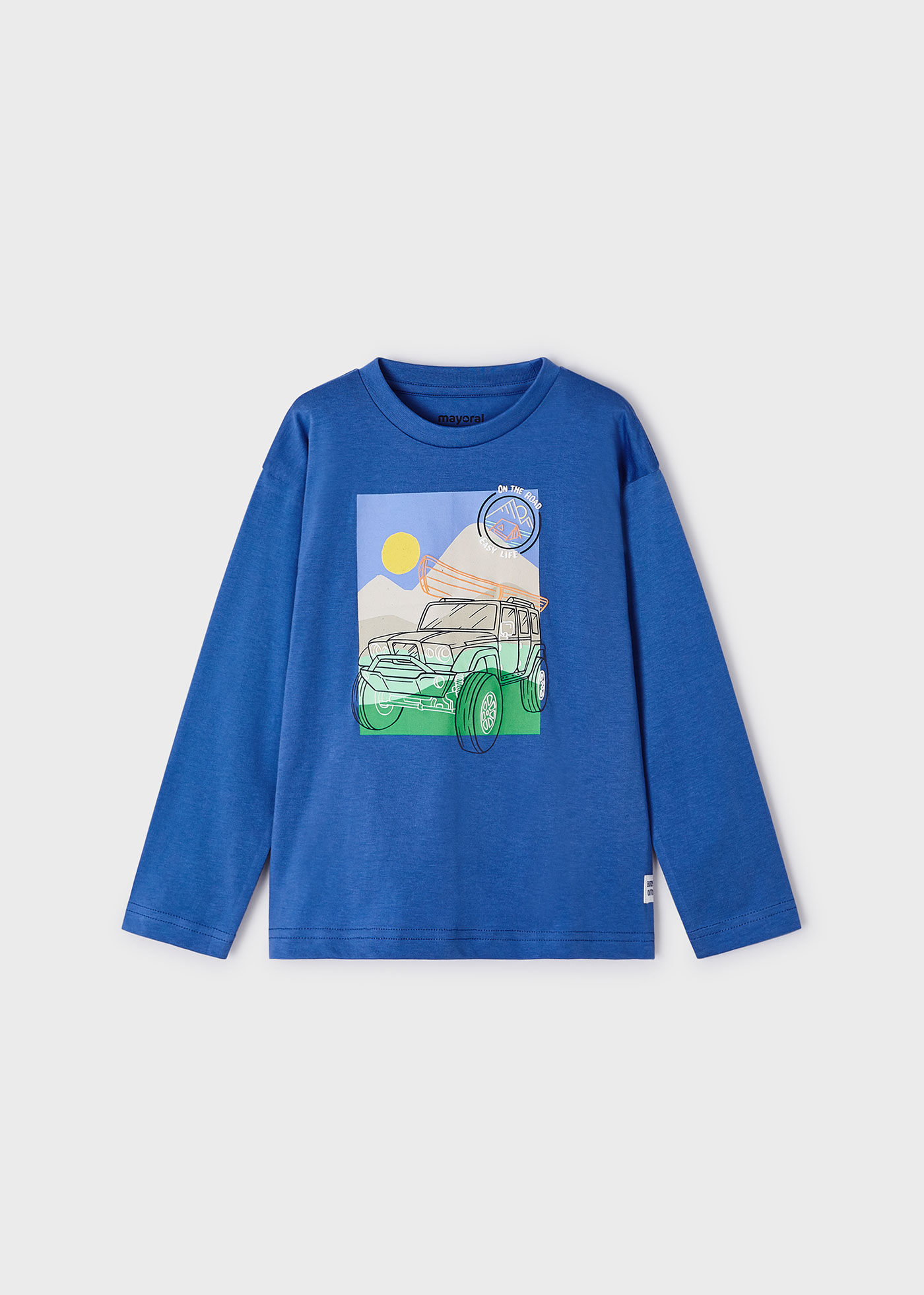 Camiseta de manga comprida Better Cotton para meninos, cor creme.