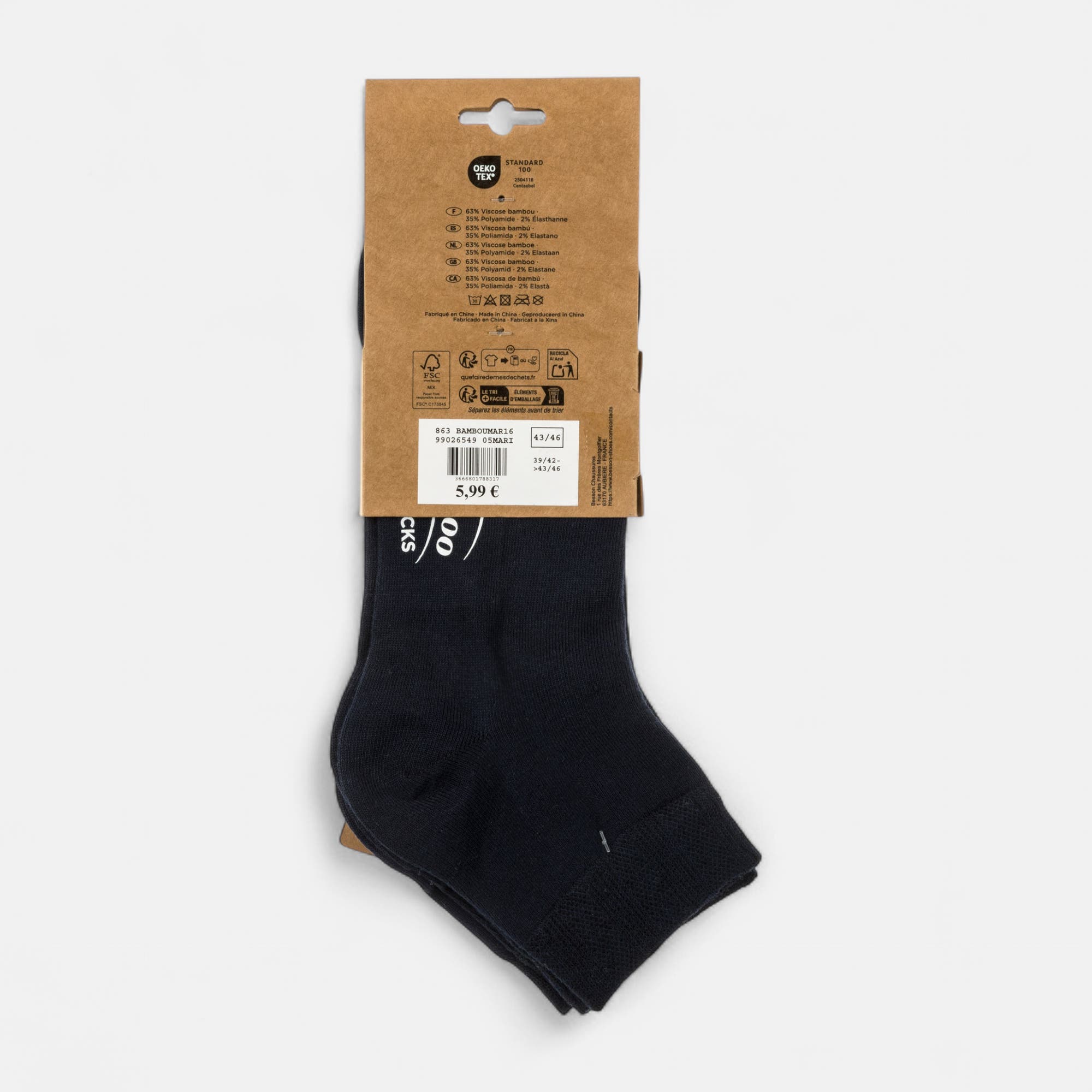 Chaussettes Homme bleu marine