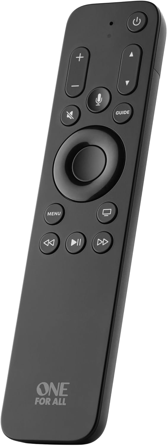 Universal Ersatz Fernbedienung für TV / Apple TV / Sound Bar URC 1110 mit Siri Sprachsteuerung (Batteriebetrieben) - Schwarz