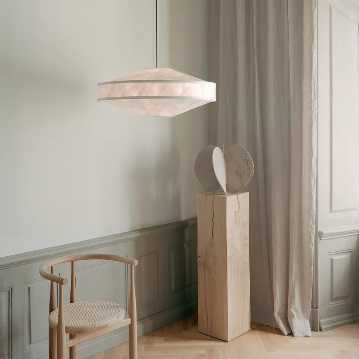 New Works - Kite Pendelleuchte, Ø 75 cm, weiss / schwarz