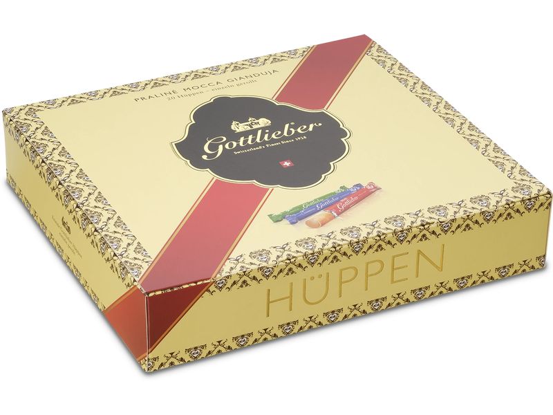 Gottlieber Gebäck Hüppen Tradition 300 g Schweizer Waffelspezialität mit Schokoladencrèmefüllung