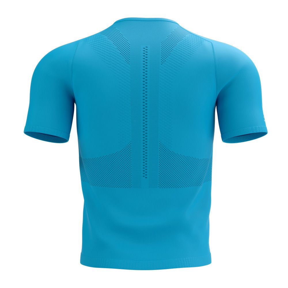 Compressport TRAIL HALF-ZIP - Maillot Homme hawaiian ocean/shaded spruce