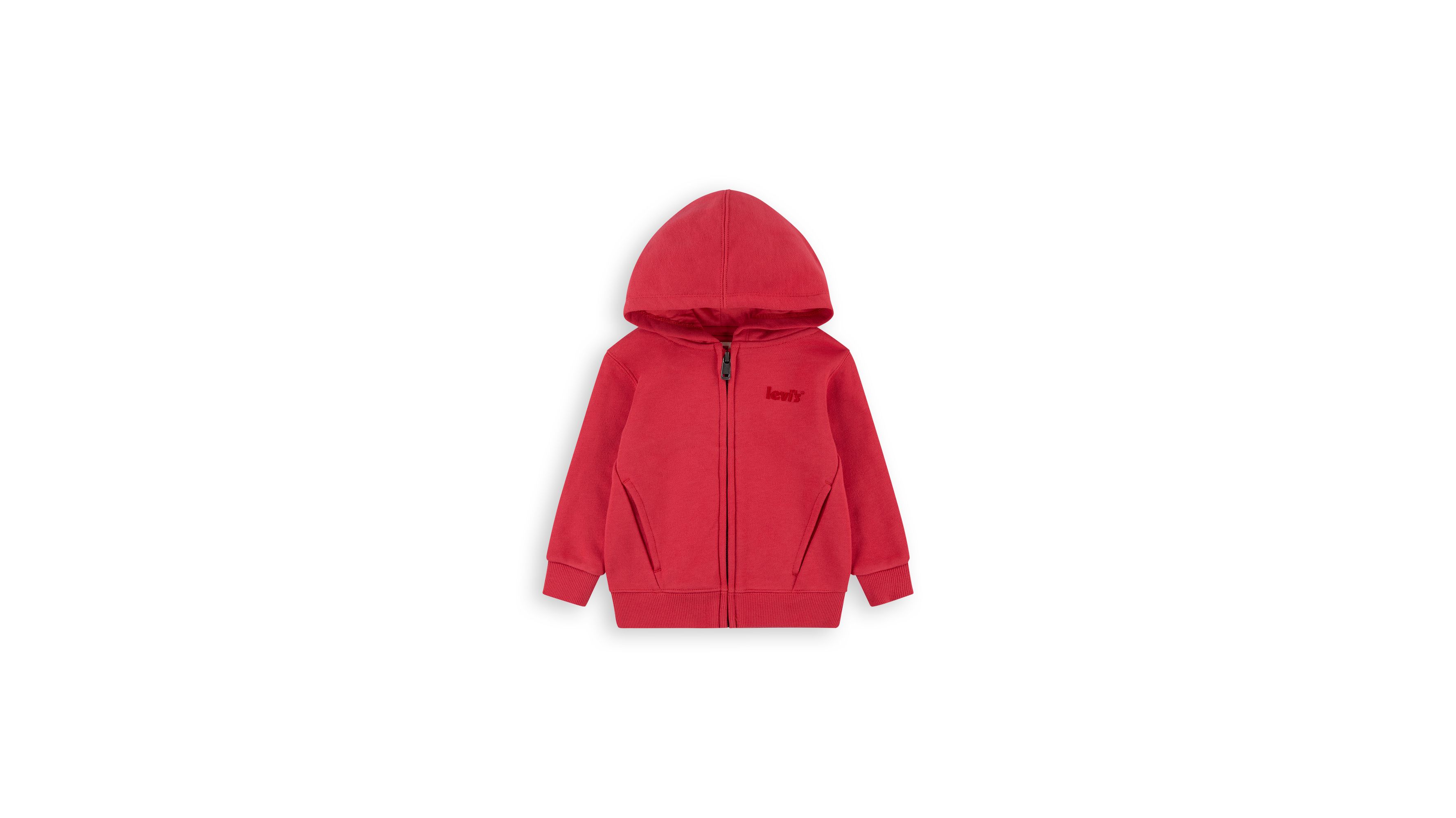 Sweat à capuche zip intégral logo - Chrysanthemum - Rouge