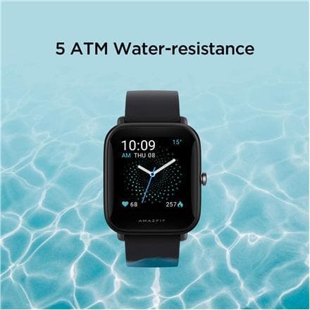 Amazfit Bip U Smart-ur, GPS (satellit), Reflekterende farveskærm, Touchscreen, Pulsmåler, Vandtæt, Bluetooth, Polycarbonat, Onyx Black