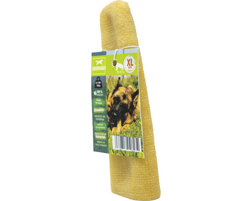 Hondensnack, langdurige kauwsnack, XL kauwsnack op melkbasis, 1 stuk ca. 130 g, gebitsverzorging, stressverlichting voor honden van 35 - 45 kg, kauwspeeltje, kaaskauwbot