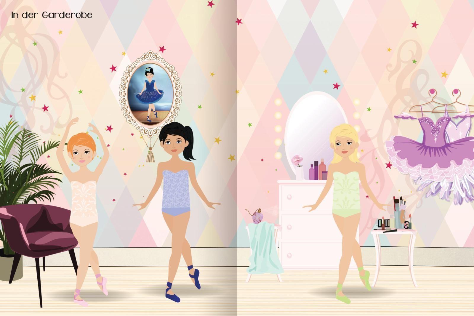 Sticker-Anziehpuppen - Ballerina
