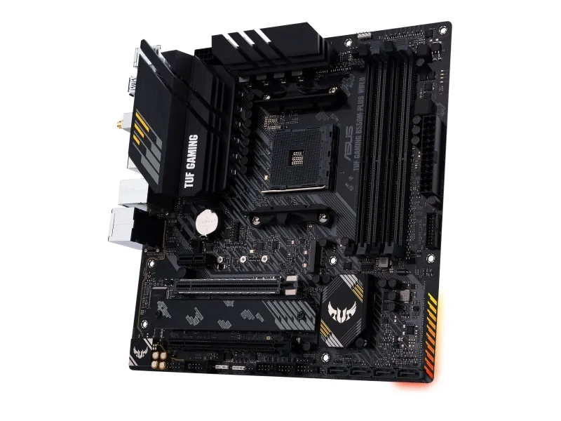 ASUS TUF GAMING B550M-PLUS WIFI II - Bundkort - micro ATX - Socket AM4 - AMD B550 Chipset - USB-C Gen2, USB 3.2 Gen 1, USB 3.2 Gen 2 - 2.5 Gigabit LAN, Wi-Fi 6, Bluetooth - onboard grafik (CPU påkrævet) - HD Audio (8-kanaler)