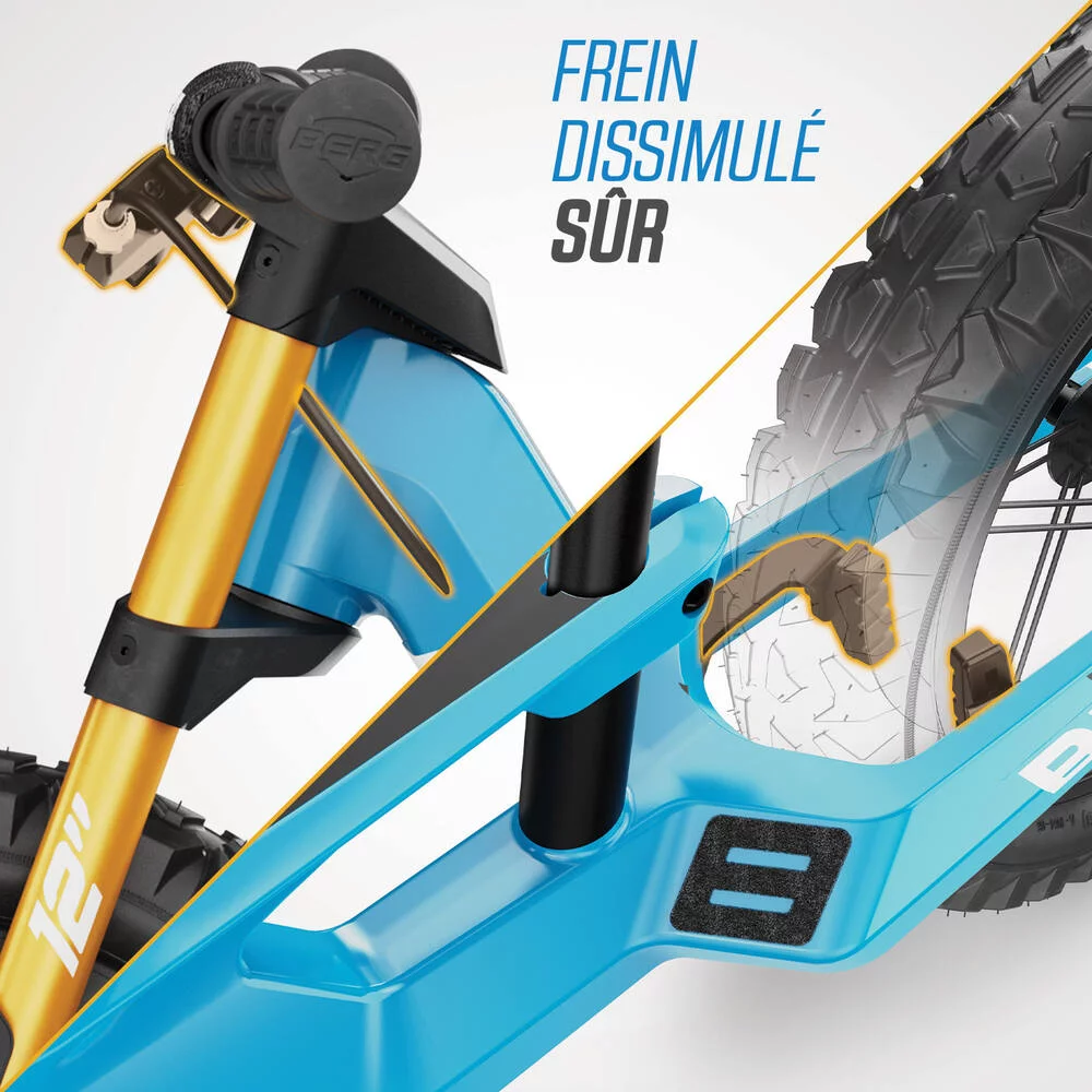 VELO D'EQUILIBRE - BIKY CROSS BLEU AVEC FREIN A MAIN