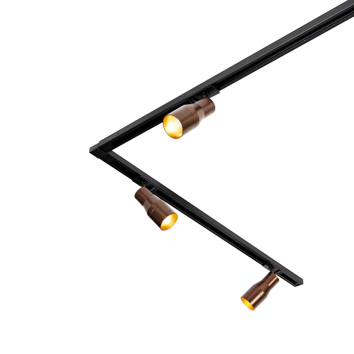 Modern railsysteem met 5 spots donker brons 1-fase - Iconic Kohua