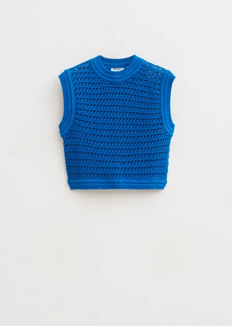 Gehaakte spencer blauw (BLW.K)