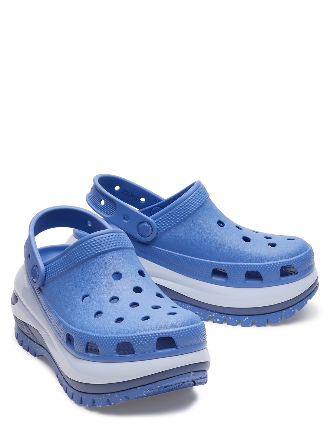 crocs Sabots Compensés Femme Mega Crush Clog emb Bleu