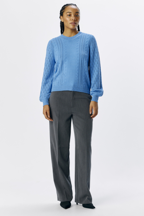 Object blauwe dames trui