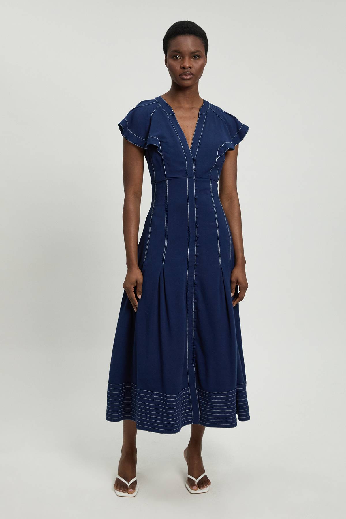 KarenMillen Robe Midi À Détails De Coutures Contrastantes Surpiquées