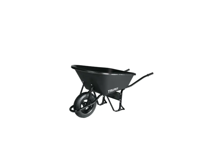 Truper 11777, Manual wheelbarrow, 1 hjul, Oppustelige hjul, Metal, Plast, Sort, 170 L