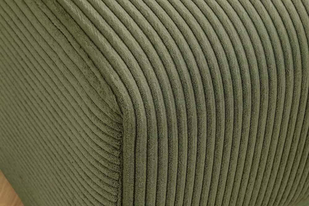 Moderner Hocker ELEGANCIA 110cm grün Cord mit Ziersteppung