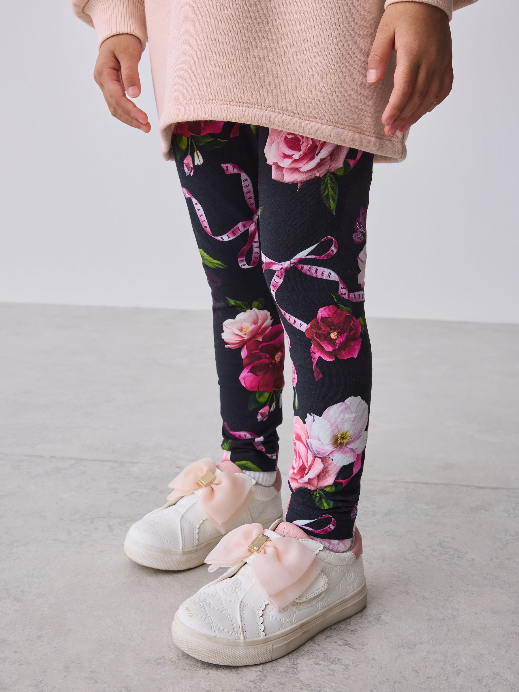 Baker by Ted Baker Pink 2 Piece Sequin Bow Collar Sweat & Leggings Set