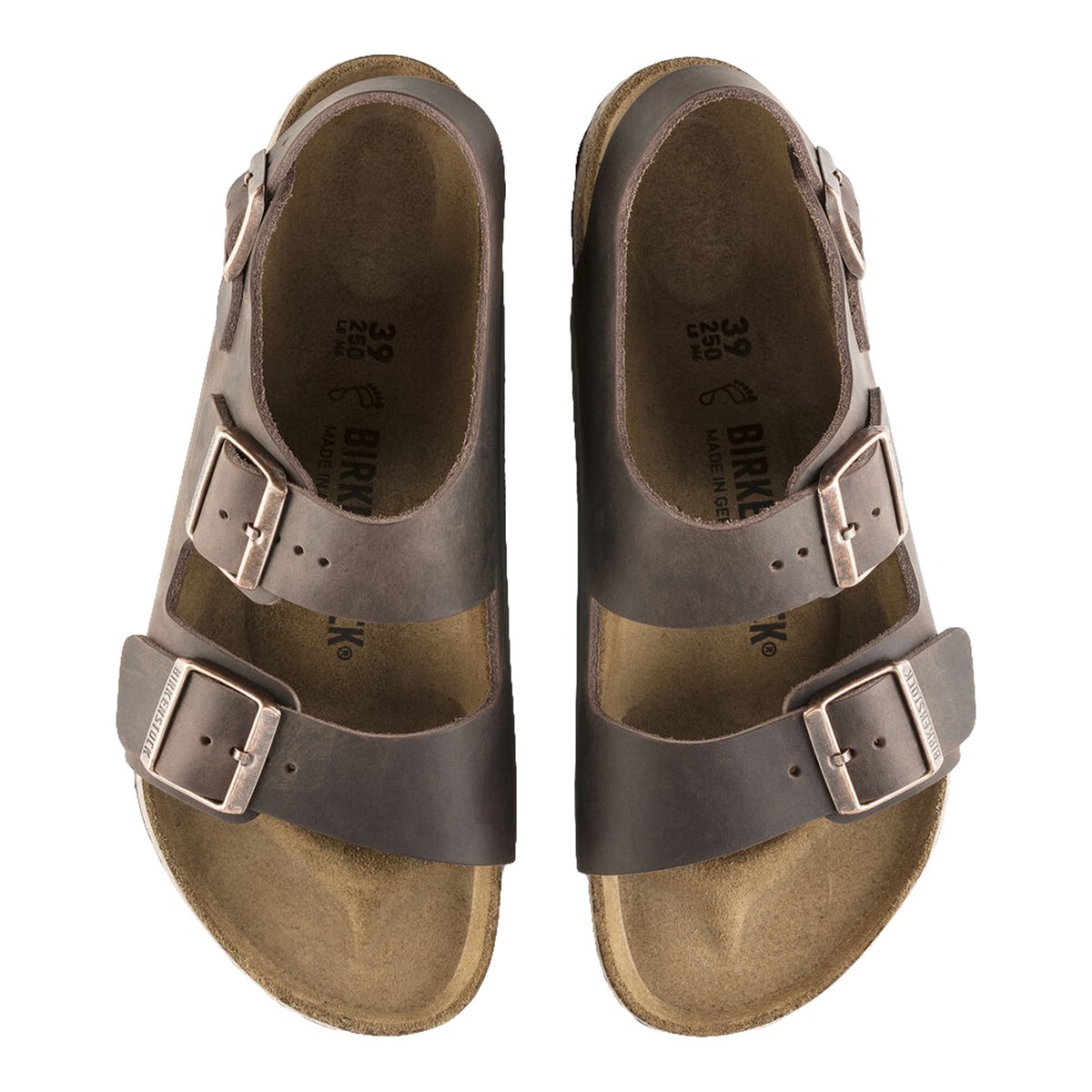 BIRKENSTOCK-Milano-m-Sandales à lanières - Talon plat - Marron