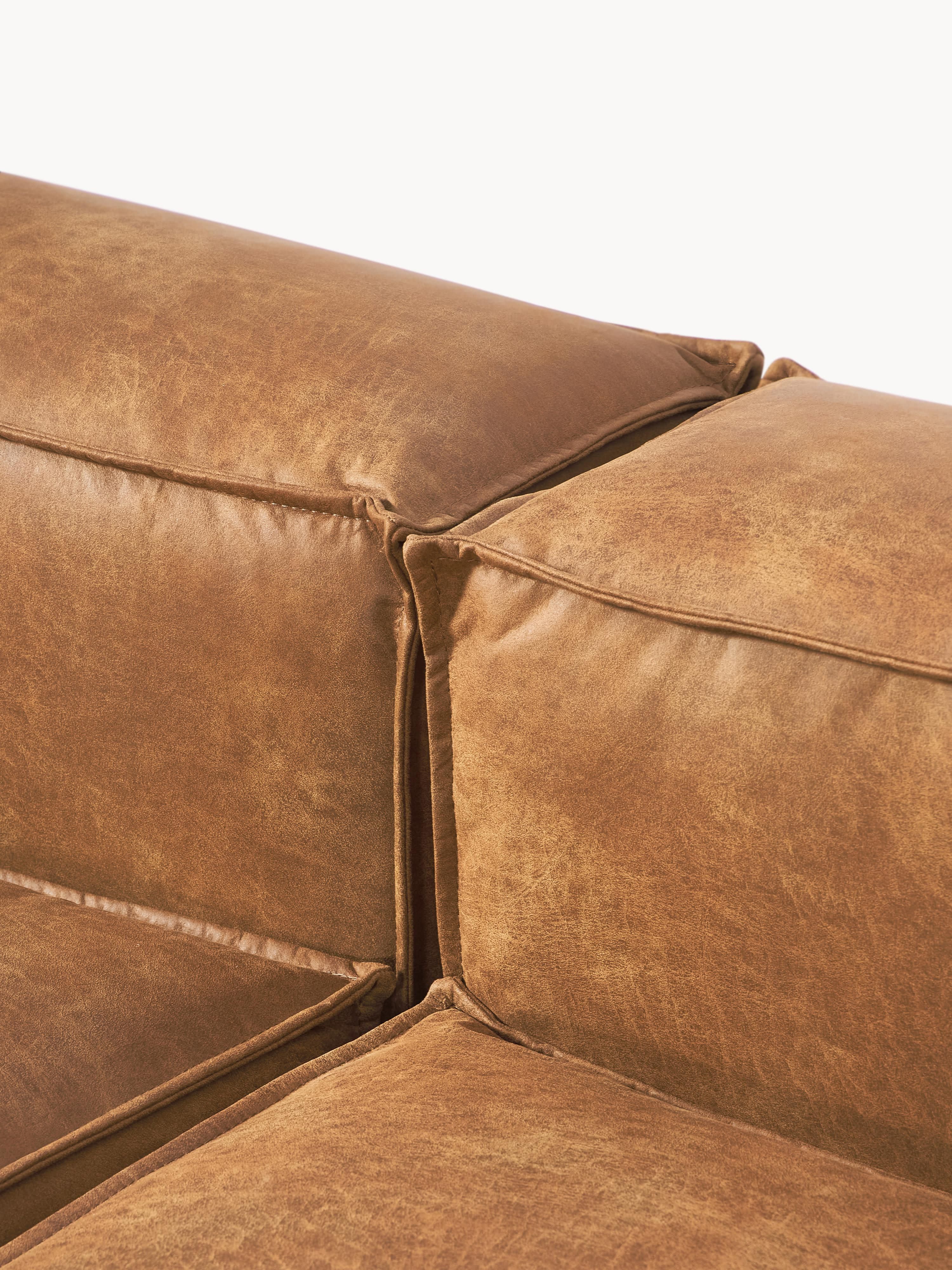 Modulaire bank Lennon (4-zits) van gerecycled leer