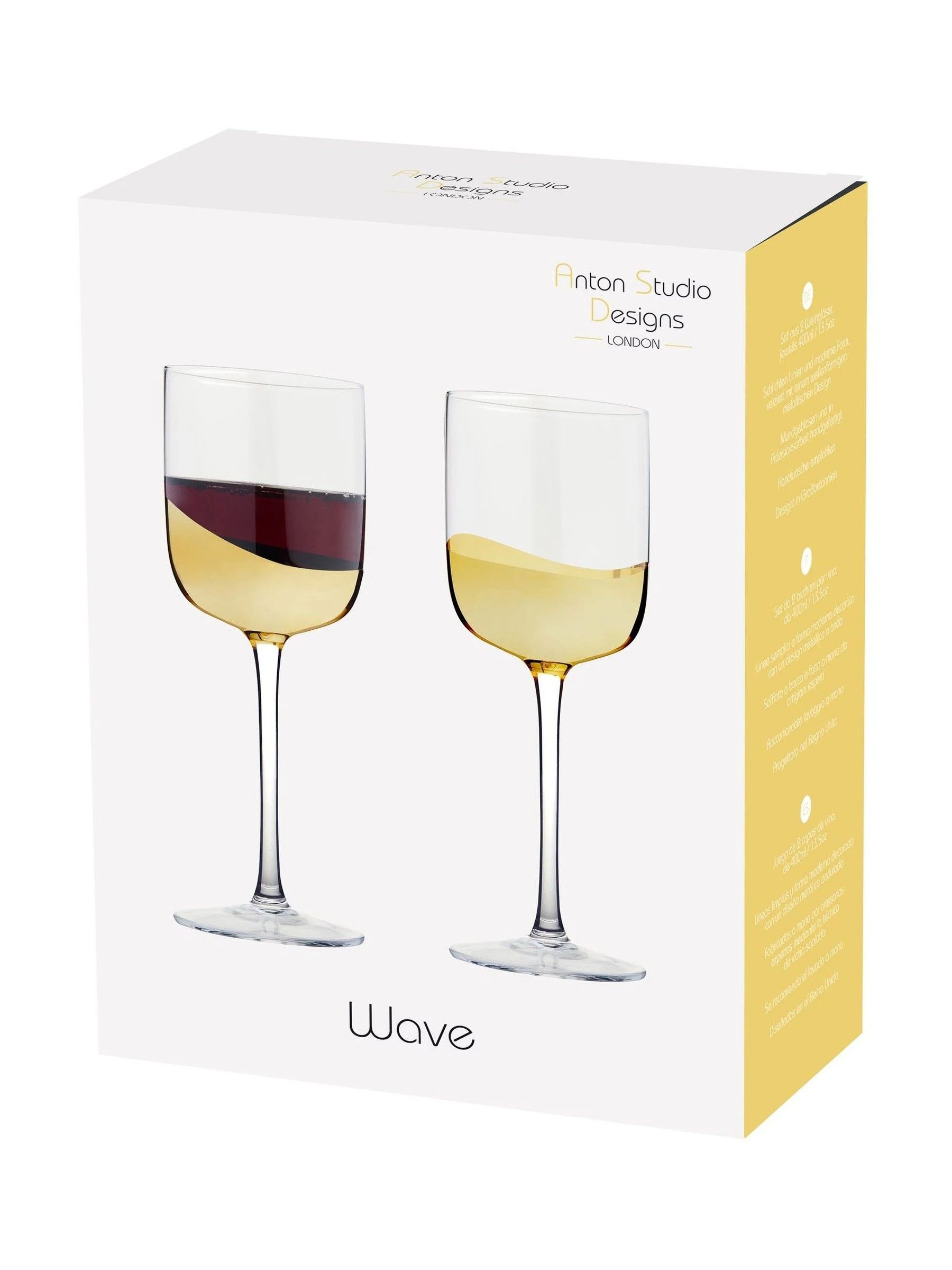 Anton Studio Designs Set of 2 Wave Wine Glasses