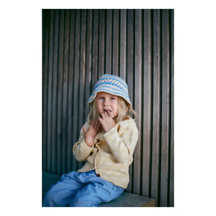 Copenhagen Colors Cardigan Crochet Cœurs | Jaune pâle